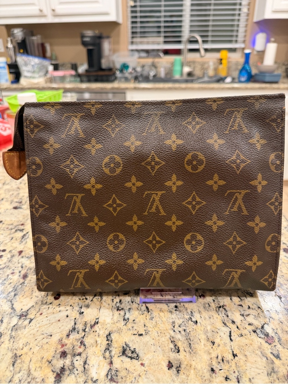 Louis Vuitton Monogram Canvas Toiletry Pouchette 26 in Brown and Gold